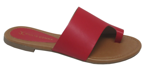 sandalia de dedo de couro feminina