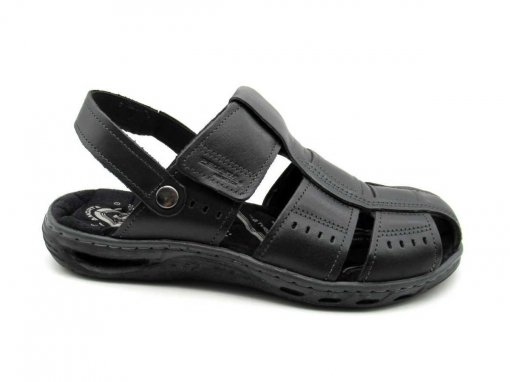 Sandália Masculina Pegada Couro Fechada Frente 131669 Dtalhe