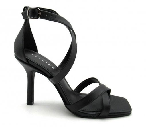 Salto Alto Sandalia Tira Preta Salto Fino Sandália Social Feminina