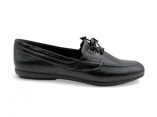 y414185　レディース　BLK M Mocassim Feminino em Couro com Gato Confortável | ZPZ
