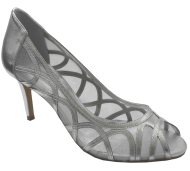 Sapato Peep Toe Werner 804478 Prata Festas | Dtalhe Calçados