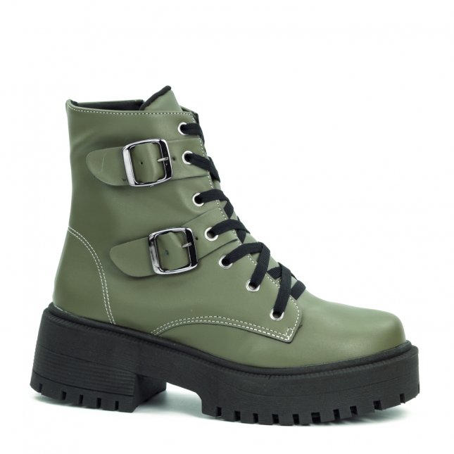 Bico Fino Coturno Feminino Verde Militar Bota Verde Militar