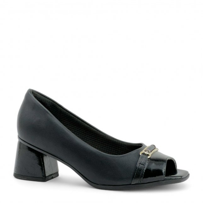 Sapato Salto Bloco Médio Peep Toe Piccadilly Feminino
