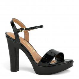 Sandália Preta Sandalia Salto Grosso Meia Pata Vizzano Sandalia