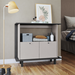 Cmoda com 2 Portas e 1 Nicho BCM 25 Linha Box  BRV Mveis