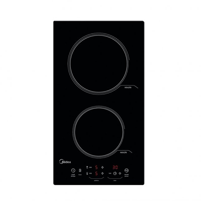 Cooktop Indução 2 Bocas Midea Vidro Preto 220V CYAD22
