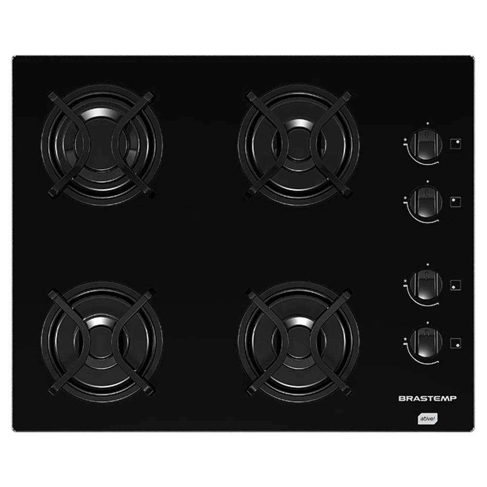 Cooktop à Gás Brastemp Ative 4 Queimadores Preto BDD61AEUNA