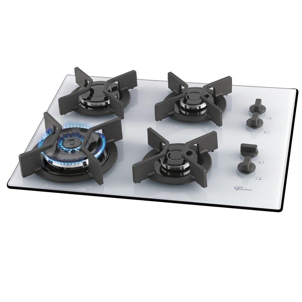 Cooktop Fischer 4Q TC Infinity Vidro Branco Bivolt 2629762936