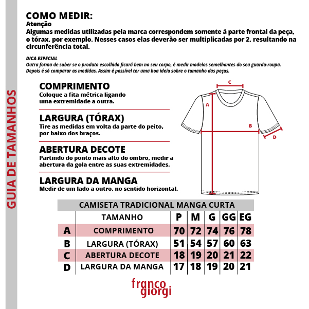 Tabela de Medidas