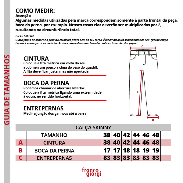 Tabela de Medidas