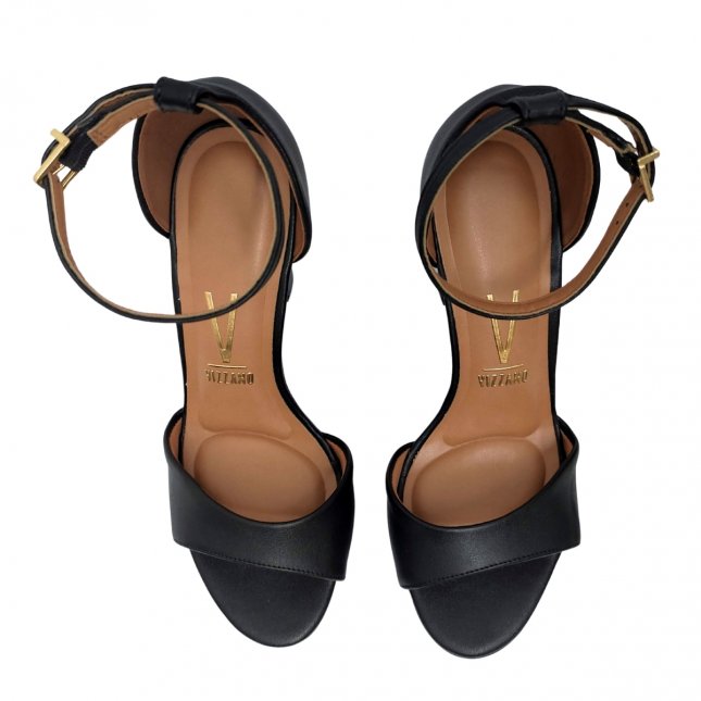 SandÃ¡lia Vizzano Suede Preta Sandália Balada Meia Pata E Salto