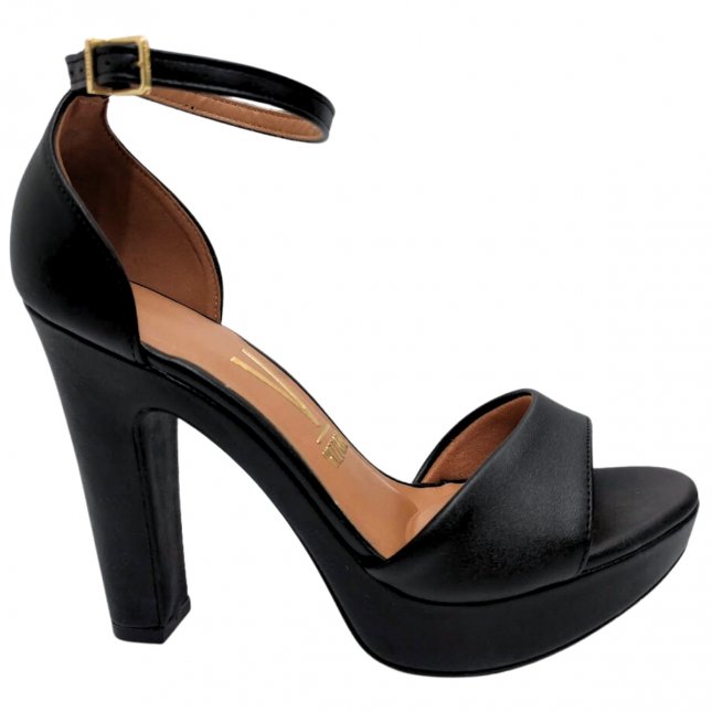 Sandália Balada Meia Pata e Salto Bloco Vizzano