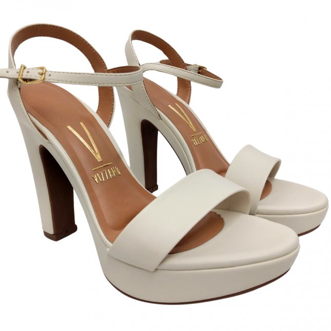 Vizzano Meia Vizzano Salto Grosso Branco Scarpin Vizzano Salto