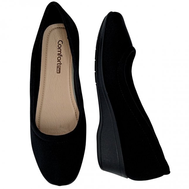Sapato Feminino Comfortflex Sapatos Flex Confort Anabela
