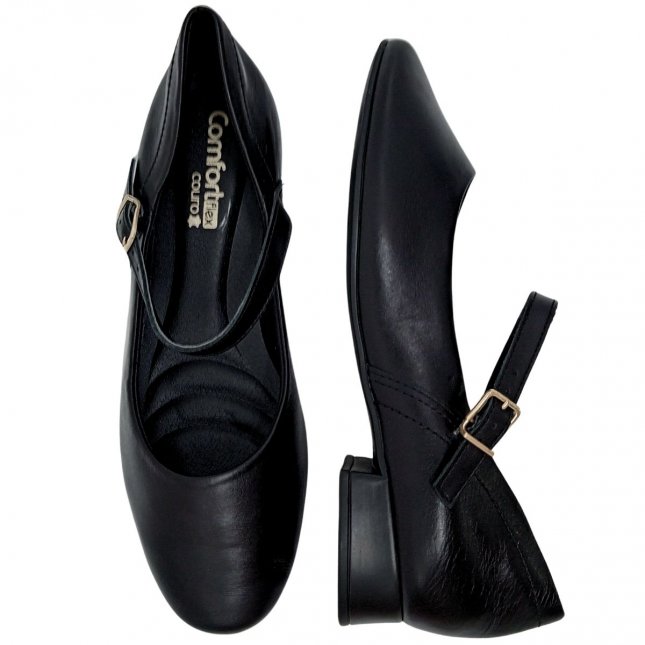 Sapato em Couro Boneca Comfortflex 24-82302