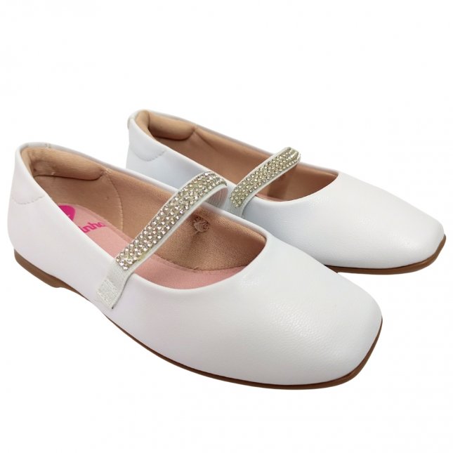 Salto Infantil Sapato Molekinha Branco Sapatilha Boneca Infantil