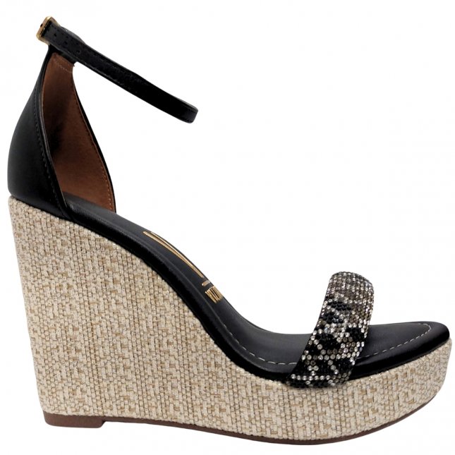 Sand Lia Sandalia Flatform Vizzano Preta SandÃ¡lia Vizzano NÃ³