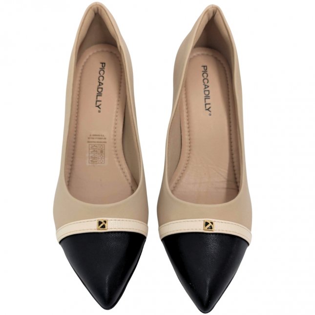 Sapato Conforto Bico Fino Com Salto Bloco Piccadilly 745216