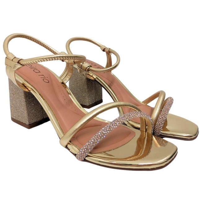 Sandálias SandÃ¡lia Salto Grosso MÃ©dio Mocassim Preto Salto M Dio