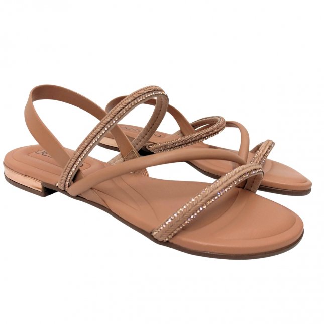 Sandália Rasteira Com Brilho Beira Rio