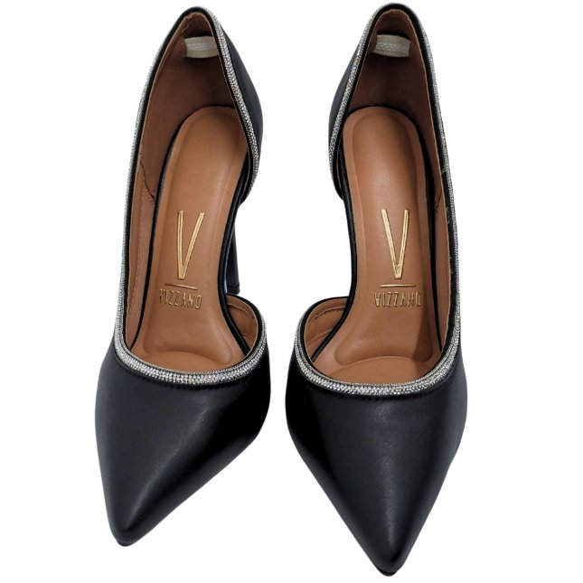 Scarpin Preto Salto Fino Vizzano Preto Sapato Scarpin Salto Fino