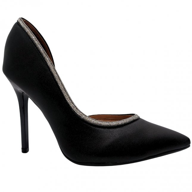 Vizzano Sapato Preto Com Brilho Sapato Scarpin Salto Fino Alto E - Main Image