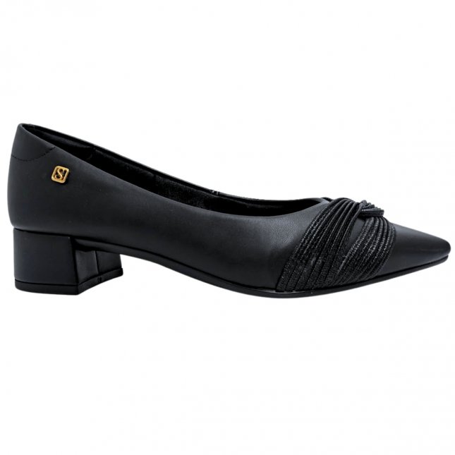 Sapato Bico Fino Com Salto Bloco Conforto Santinelli 1546-005
