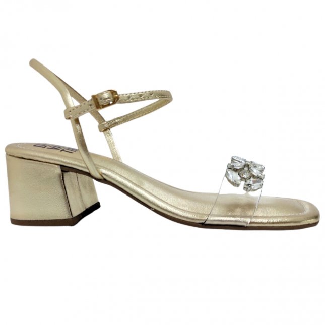 Sandália Salto Bloco Tira Transparente Di Valentini