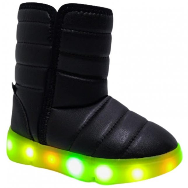 Bota com Forro em Lã Infantil Novo Pé 500N376 Preto Verde