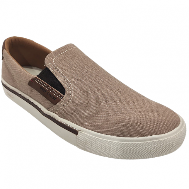 Sapatênis Masculino Phillip Canvas Iate Slip-on West Coast 203401 | Gold  Calçados