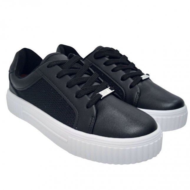 Vizzano Sapato Branco Com Preto Sapato Salto Vizzano E Meia VZ24