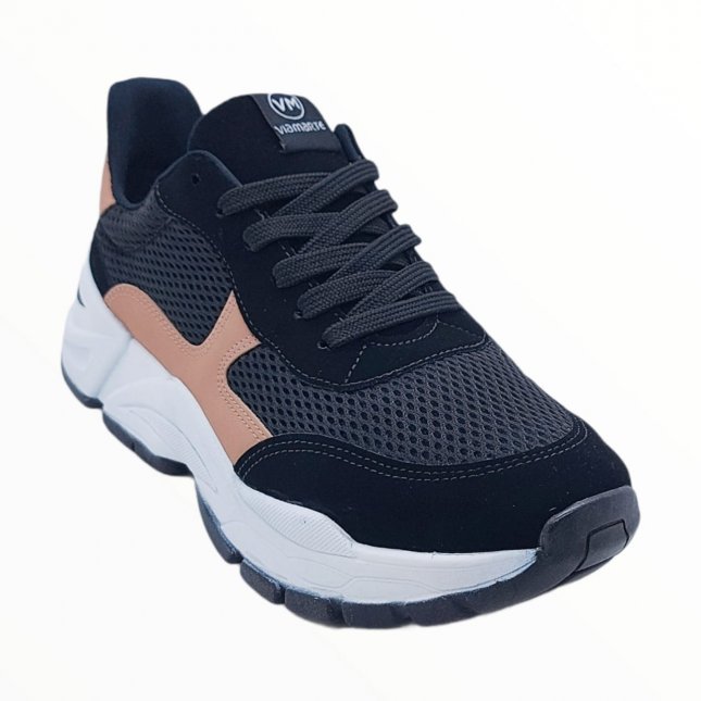 TENIS VIA MARTE REF.21-4606 - PTO/TERRACOTA/PTO - Tenis e Cia