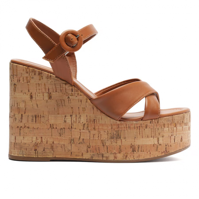 Salto Alto Sandalia Arezzo Marrom Anabela Saltos Sandália Arezzo