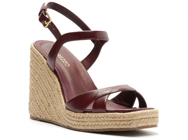 Arezzo Anabela Sisal Sandália Marrom Anabela Em Sisal Arezzo