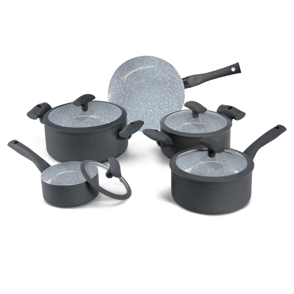 ペレグレイス3点セット Jogo de Panelas Soft Touch Hercules Antiaderente 5 Peças Cinza