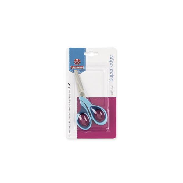 Mundial SuperEdge 4.25 Inch Embroidery Scissors – Blue Handle, Cushioned Grips For Comfortable Cutting