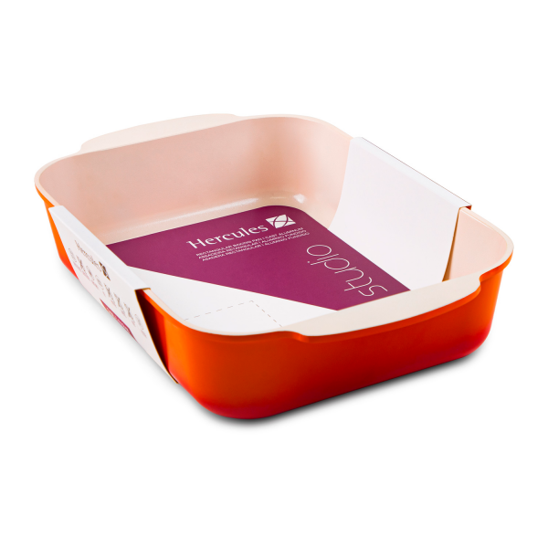 Assadeira Studio Hercules 25x20cm Retangular Laranja PA9000-A25L