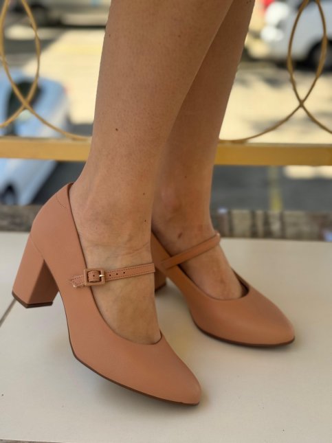 Sapato Modare Feminino Com Fivela Nude - Iria Calçados