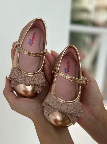 Ouro Rosado Sapatilha Feminina Molekinha Sapatilha Infantil Menina