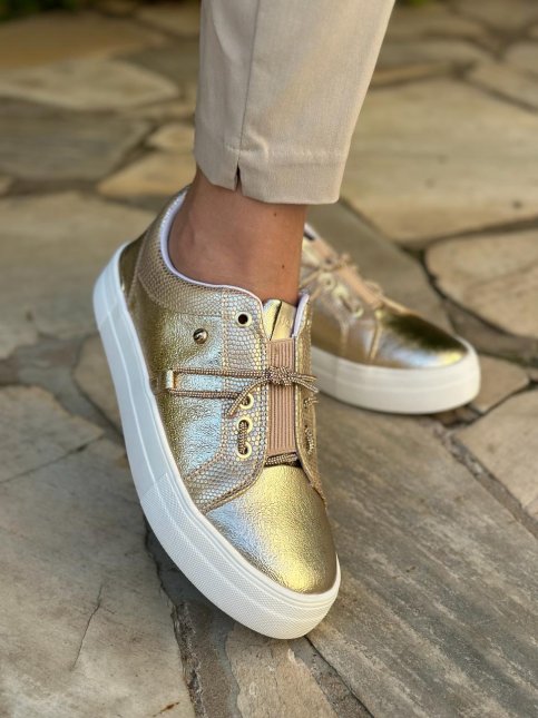 Tênis Bebecê T2138-272 Dourado Iria Calçados