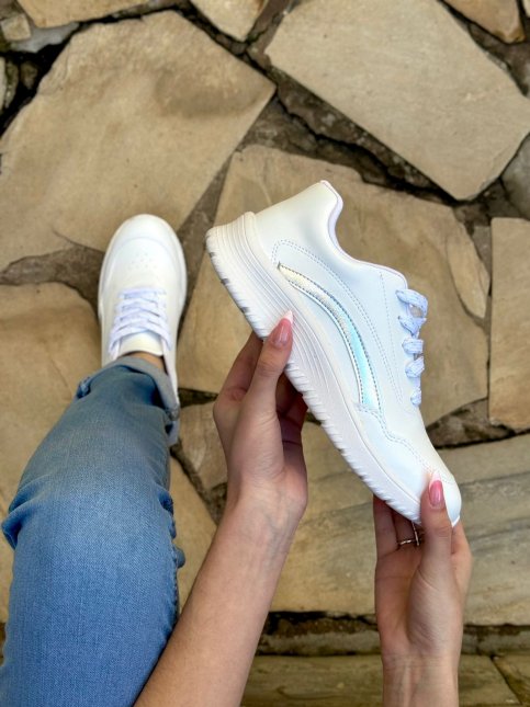 Tênis Beira Rio Feminino Casual Branco/Prata Iria Calçados