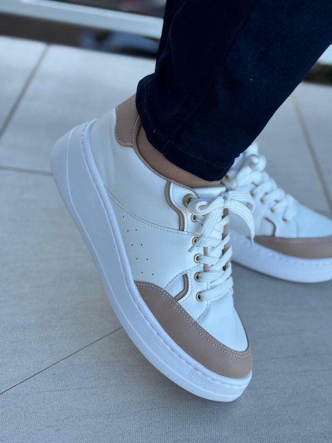 Tenis Modare Branco/Bege