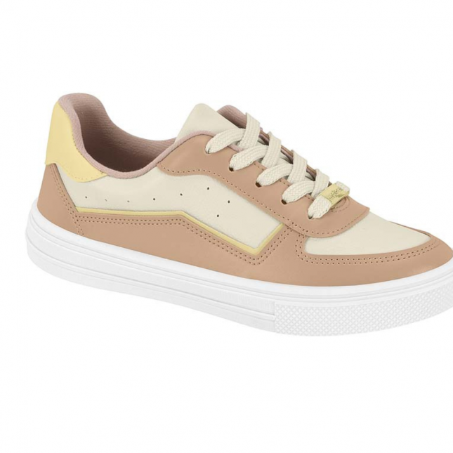 Tênis Moleca Feminino Casual Branco/Nude