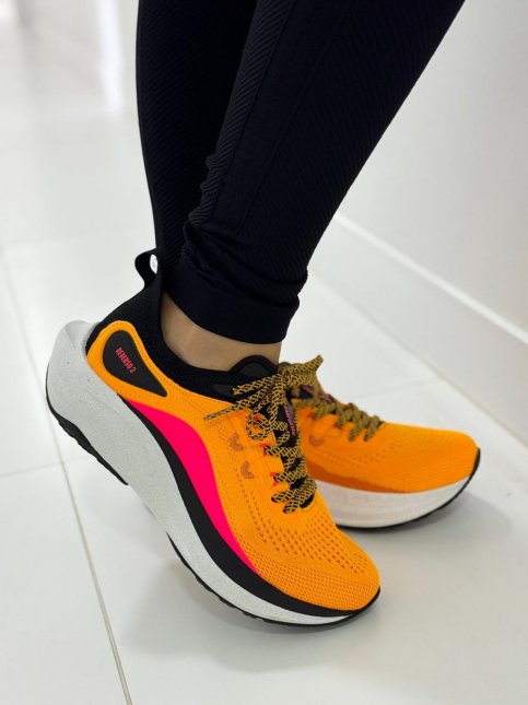 Tênis Olympikus Feminino Reverso 3 Laranja/Rosa Choque - Iria Calçados