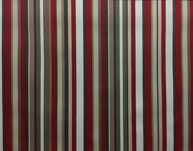 Tecido Belize Listrado Vermelho/Marrom/Branco
