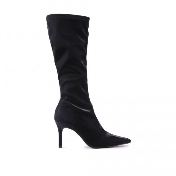 Bota Feminino Salto Médio Cano Longo Preto