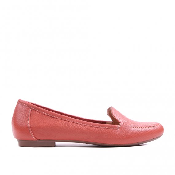 Mocassim Feminino Em Couro Peach