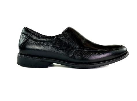Mocassim Social Confort Sem Cadarço Em Couro Preto
