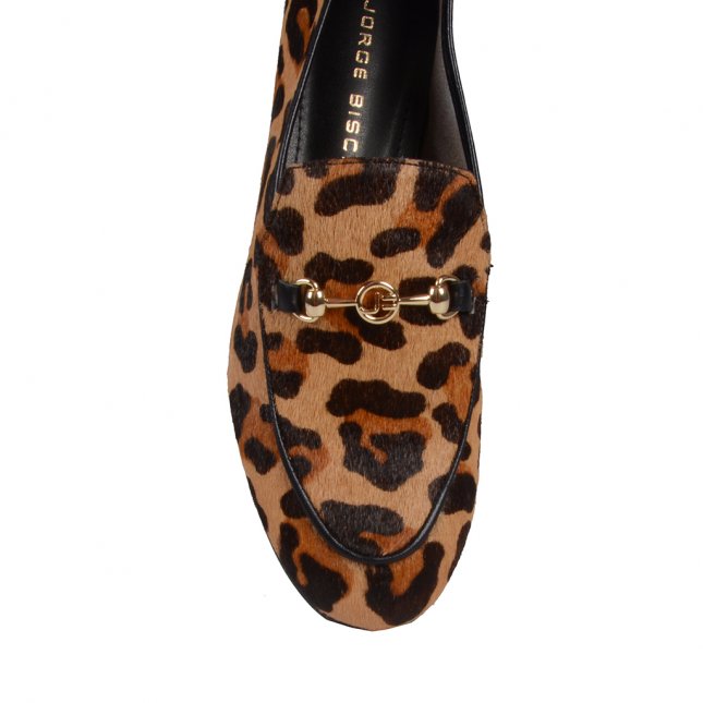 animal print backless loafers