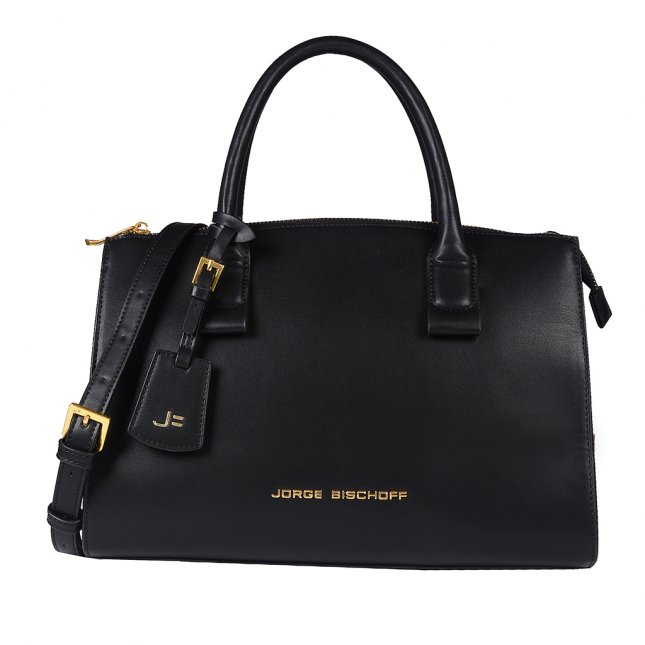 Bolsa Média Preta com Bag Charm V20